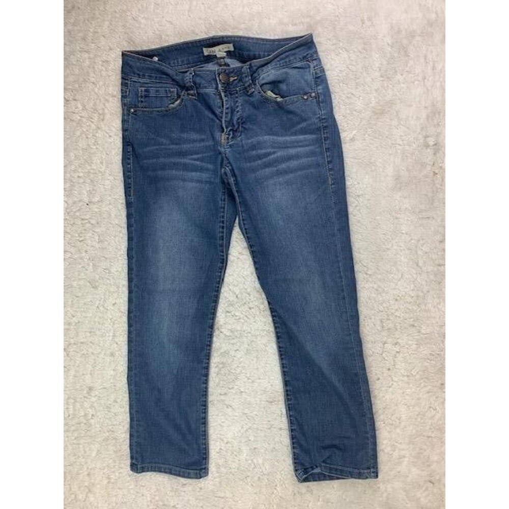 Cabi Size 0 Womens Crop Jeans Stretch Low Rise Med Wash